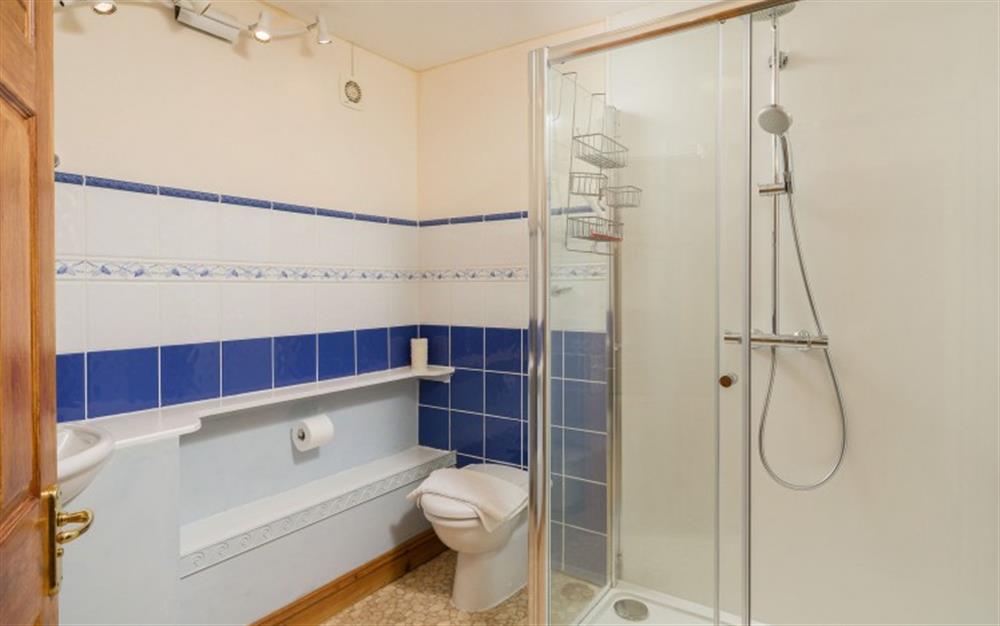En suite to the rear pool level twin. at Swan Haven in Torcross