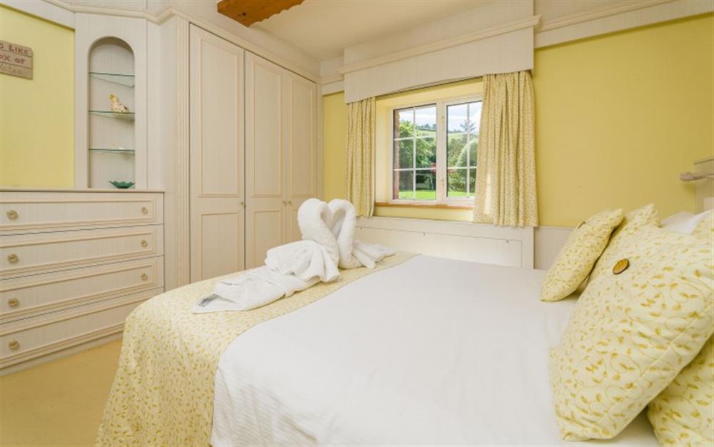 The rear double bedroom. at Swan Haven in Torcross