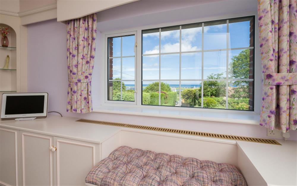 Views over Slapton ley and out towards the sea from the master bedroom. at Swan Haven in Torcross