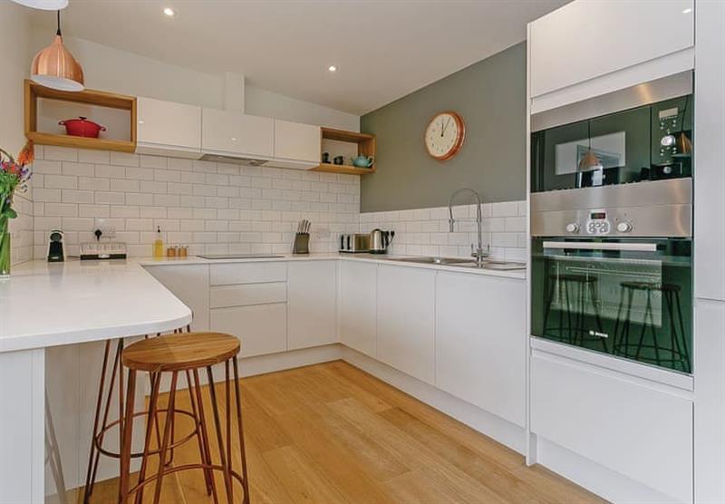 Kitchen in Hill View at Swanborough Lakes Lodges in Lewes, East Sussex