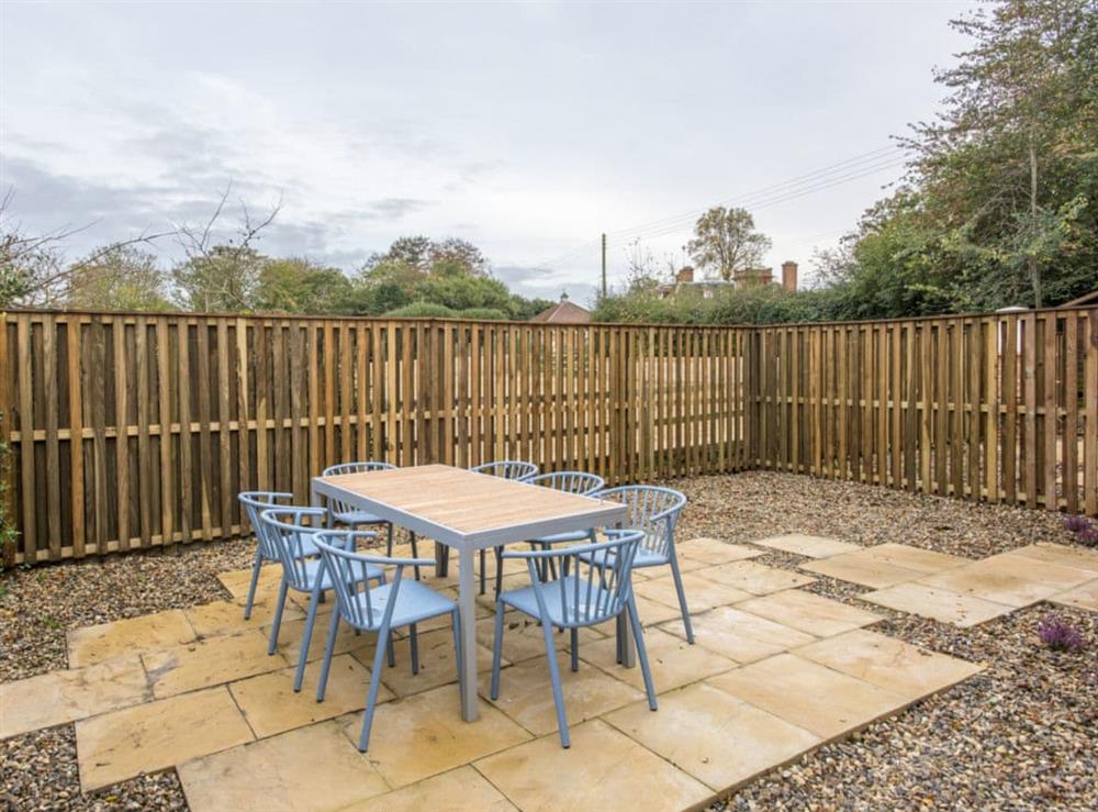 Patio with graden furniture at Meadowsweet Cottage, 