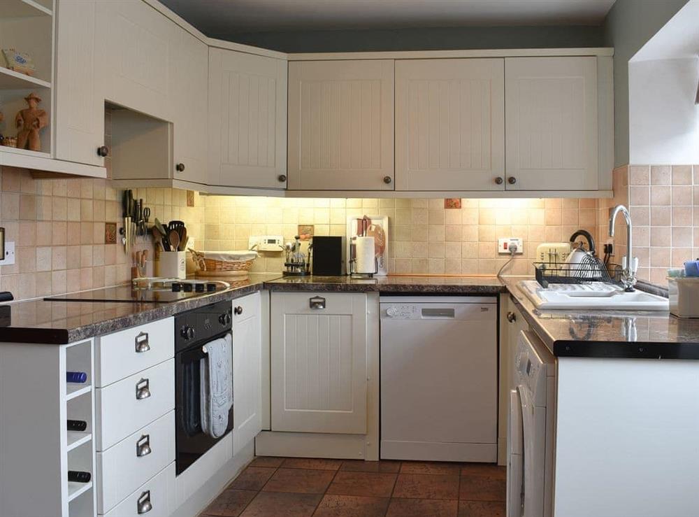 Well equipped kitchen at Sweet Pea Cottage in Redmire, near Leyburn, North Yorkshire