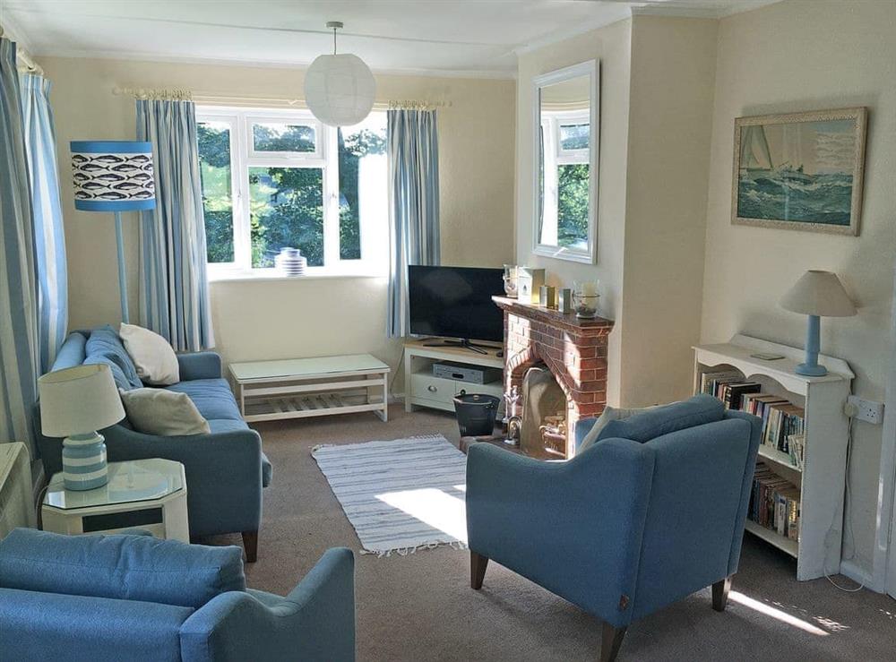 Beautifully decorated living room at Sweet’s Close in Polgooth, St Austell, Cornwall., Great Britain