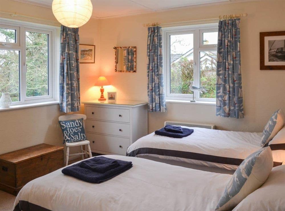 Cosy twin bedded room at Sweet’s Close in Polgooth, St Austell, Cornwall., Great Britain