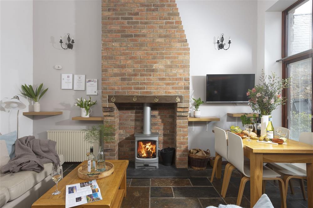 With a cosy wood-burning stove