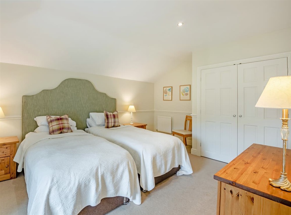 Twin bedroom at Swinney Cottage in Doxford, near Embleton, Northumberland