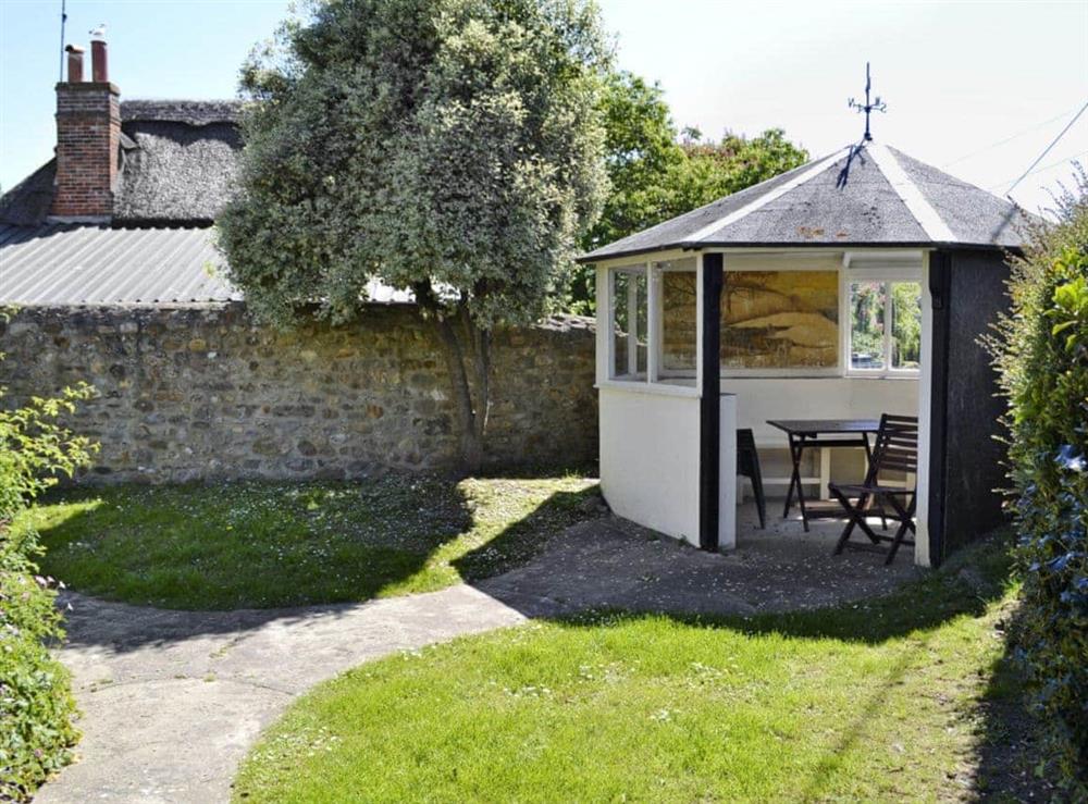 Appealing gazebo and furniture at Swiss Cottage in Chideock, Nr Bridport, Dorset., Great Britain