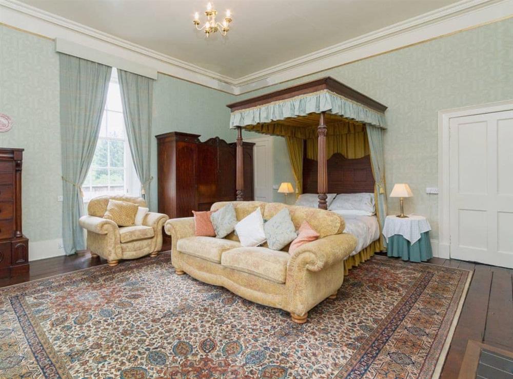 Four Poster bedroom at Symbister Suite in Delgatie Castle, Turriff, Aberdeenshire
