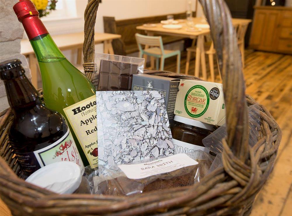 Welcome pack containing a selection of local speciality produce