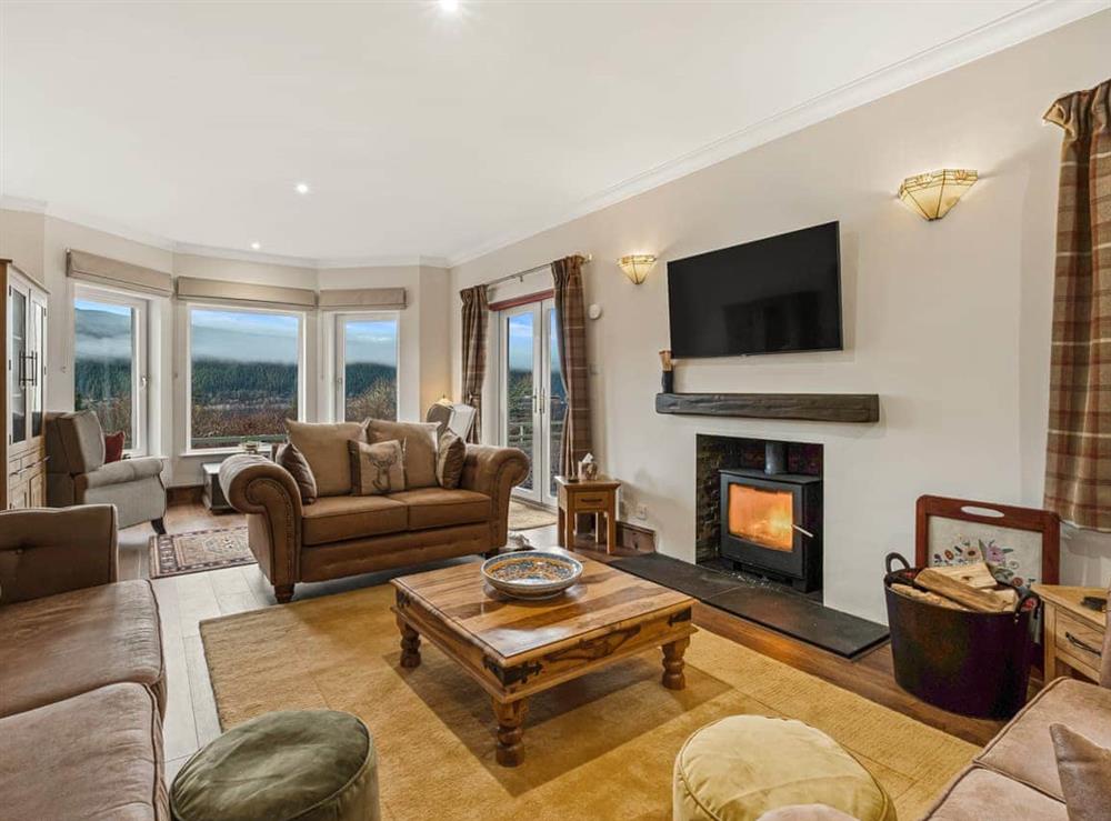 Living room at Taigh Geal in Foyers, near Inverness, Inverness-Shire