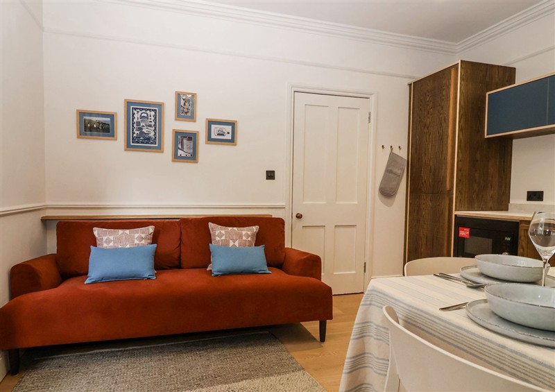Relax in the living area at Tamar (Flat 1, Basement) 2 Sussex Place, Plymouth