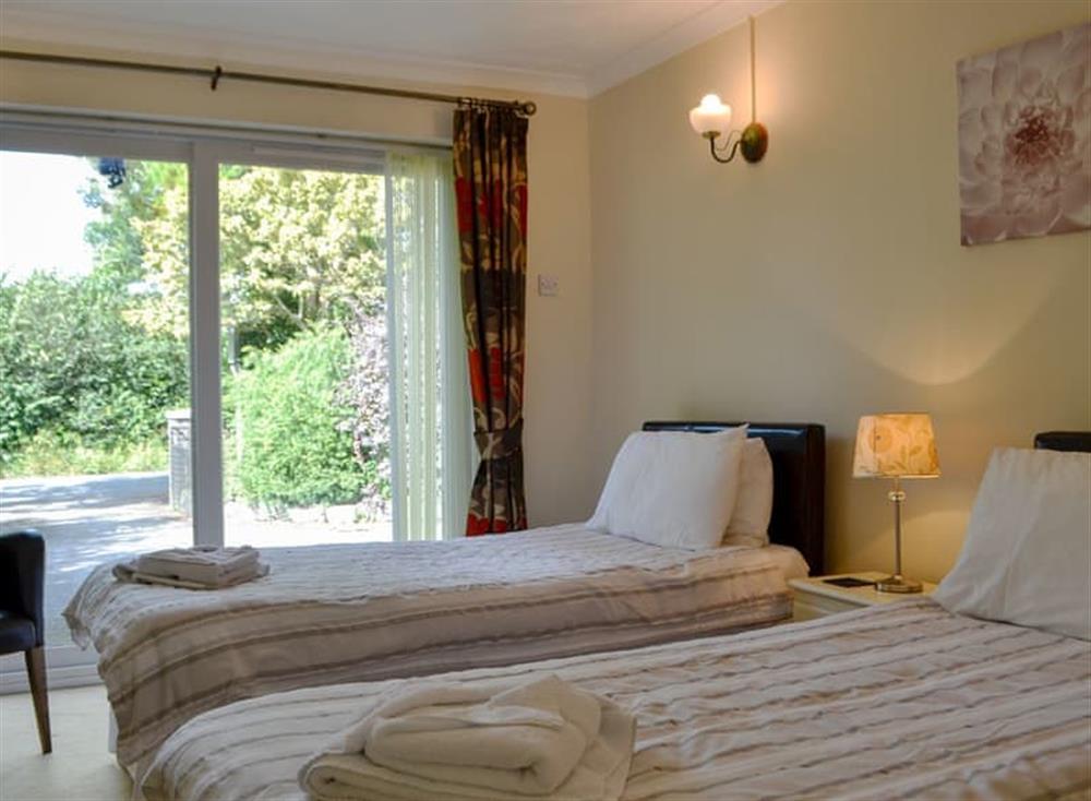 Comfy twin bedroom at Tan Y Gaer in Llanilar, near Aberystwyth, Dyfed