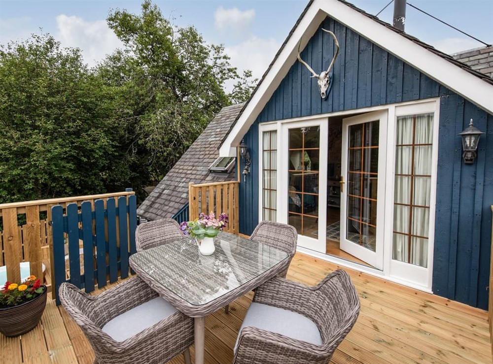 Upper terrace area at Tanar View in Glen Tanar, near Aboyne, Aberdeenshire