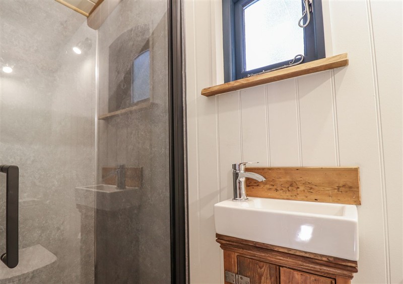 Bathroom at Tanglewood Shepherds Hut, Leighton near Welshpool