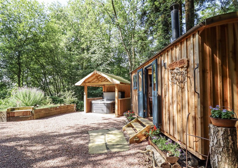 This is the setting of Tanglewood Shepherds Hut at Tanglewood Shepherds Hut, Leighton near Welshpool
