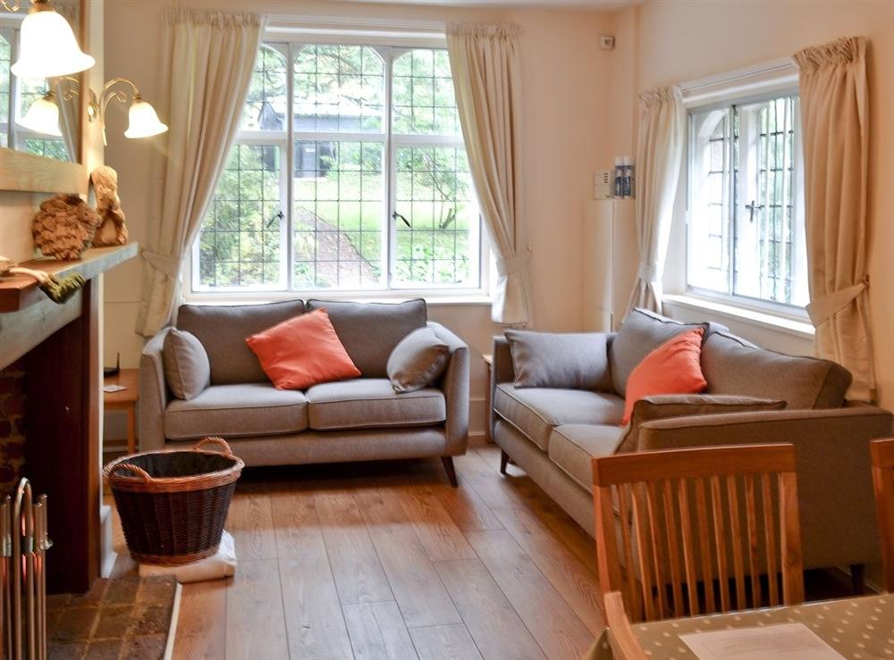 Living room at Tanhurst Cottage in Leith Hill, near Dorking, Surrey