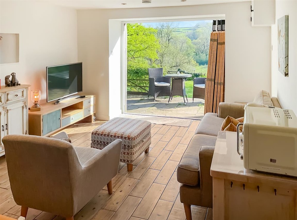 Open plan living space at Tanlake Barn in Chard, Somerset