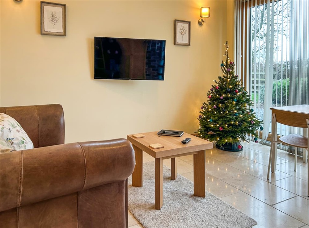 Living area at Tansers Barn in Welford, Northamptonshire