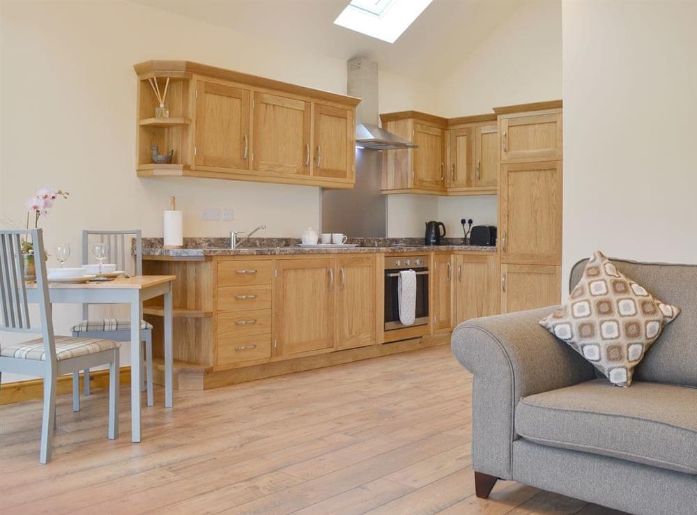Well presented open plan living space at Taters Barn in Aikton, near Wigton, Cumbria