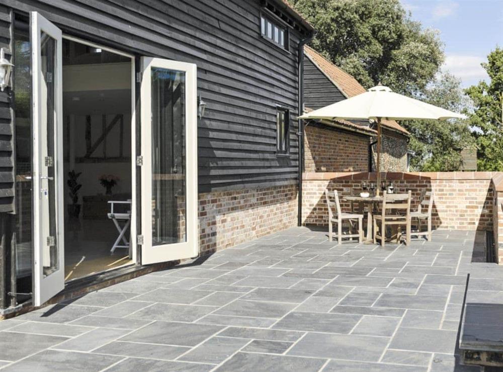 Relaxing sitting-out-area at Tatters Barn in Coggeshall, near Braintree, Essex