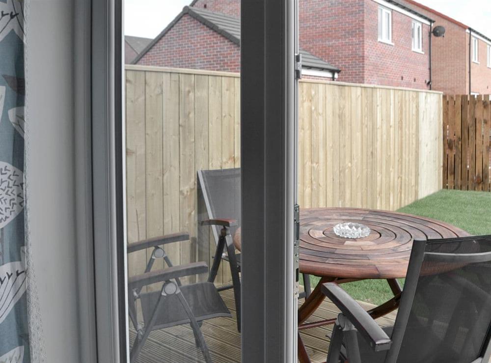 Peaceful patio area at Teal House in Amble, Northumberland