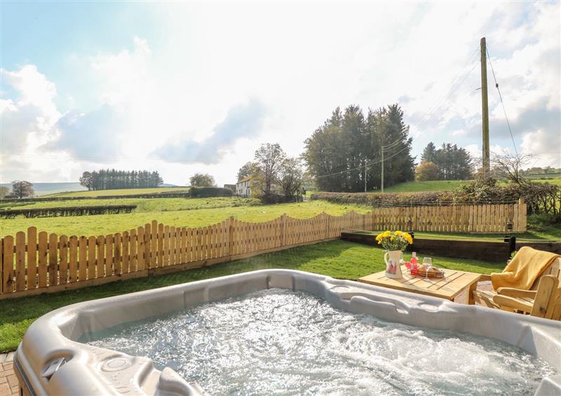 Spend some time in the hot tub at Tegfan Barn, Pant-y-dwr near Rhayader
