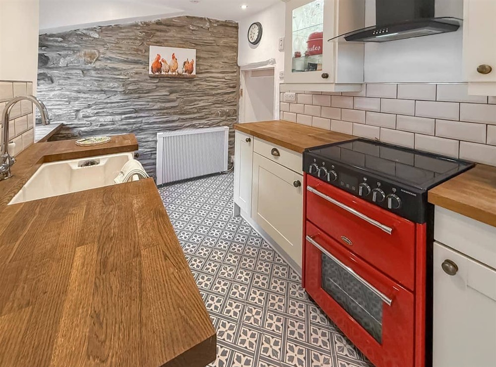 Kitchen at Tegfryn Cottage in Pant Llwyd, near Blaenau Ffestiniog, Gwynedd