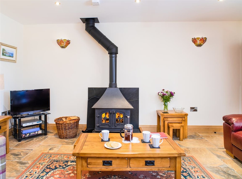Open plan living space at Teifi Cottage in Ponthirwaun, Dyfed