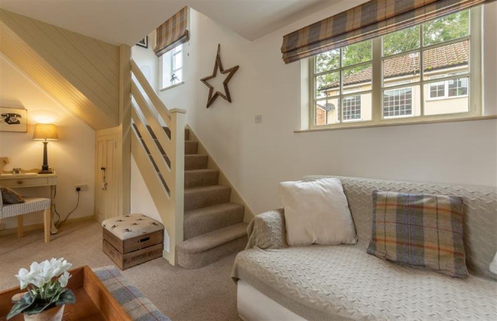 Ground Floor: Up the stairs to the first floor at Telford Cottage, Foulsham near Dereham