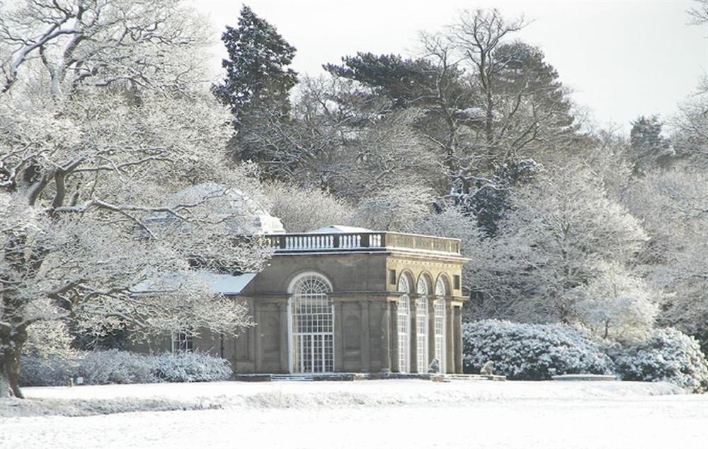 A snowy Temple at Temple of Diana, Weston-under-Lizard