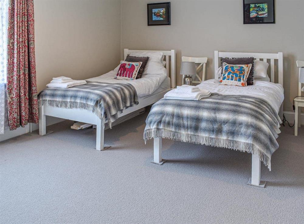 Twin bedroom at Tennyson Down House in Freshwater Bay, Isle of Wight