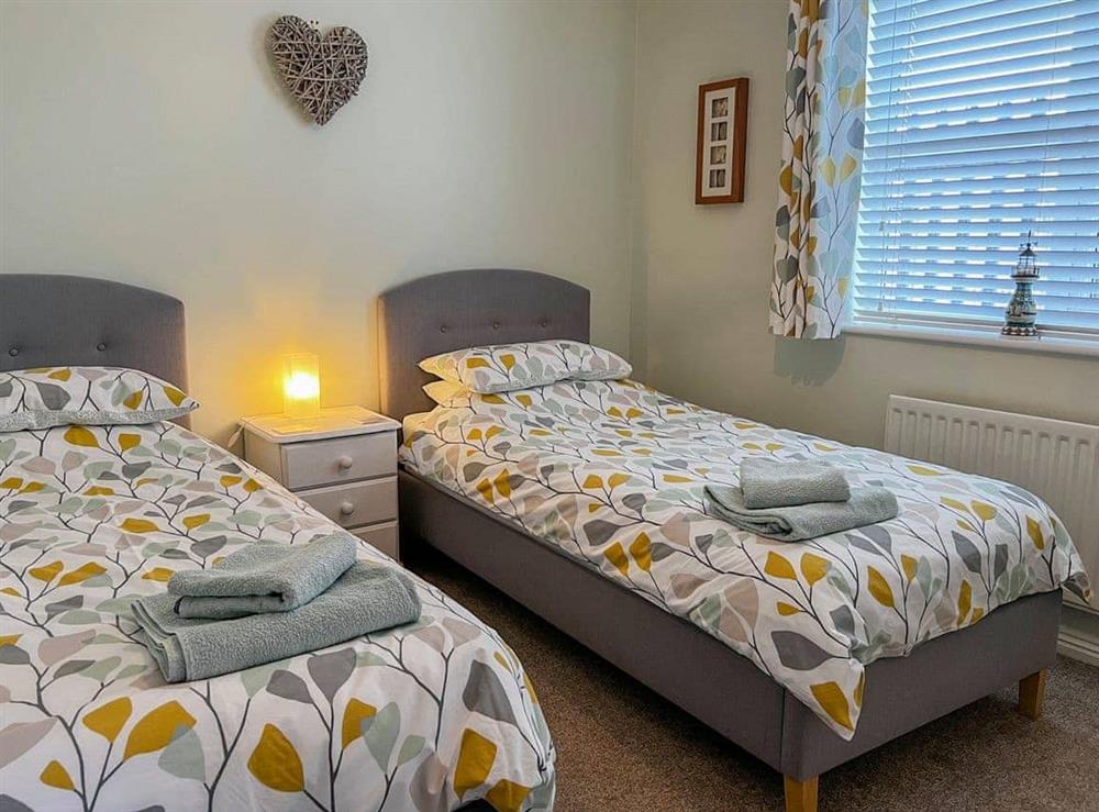 Twin bedroom at Tern Point in Beadnell, near Seahouses, Northumberland