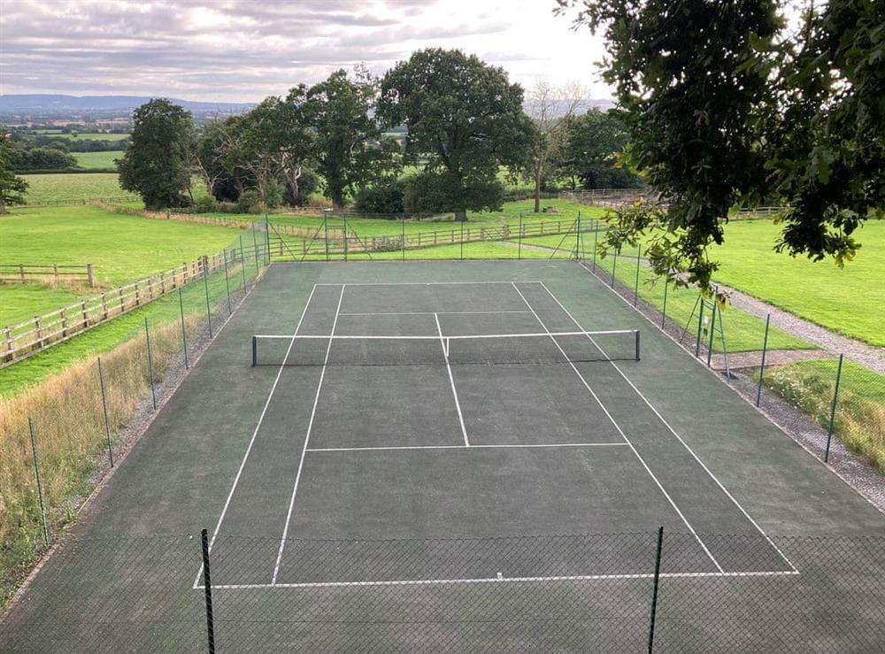 Tennis court at TH Hollow in Cothelstone, Somerset