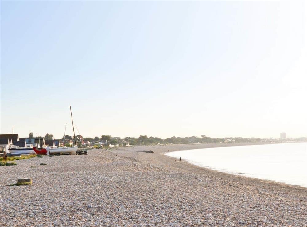 Large accessible beach at Thalassa in Pagham, near Chichester, West Sussex
