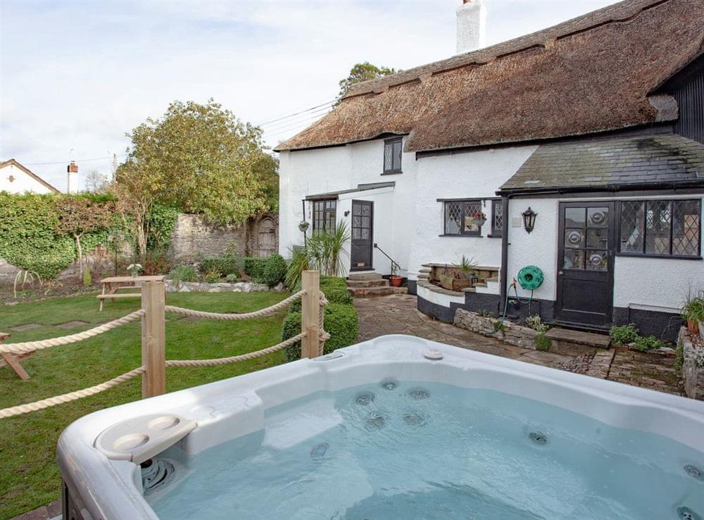 Hot tub at Thatched Cottage in Kingsteignton, near Newton Abbot, Devon