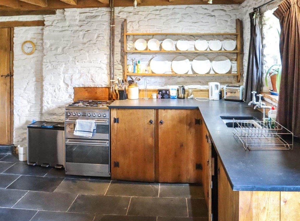 Kitchen at Thatched Cottage in Llandeilo, Dyfed