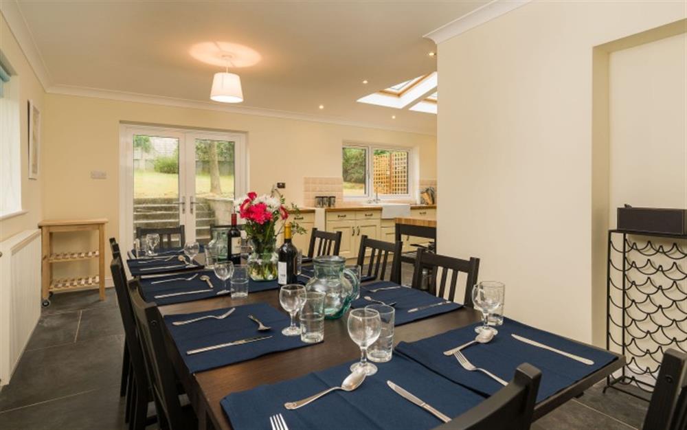 Plenty of space to dine and recline at this spacious beachside property. at The Anchorage in Beesands