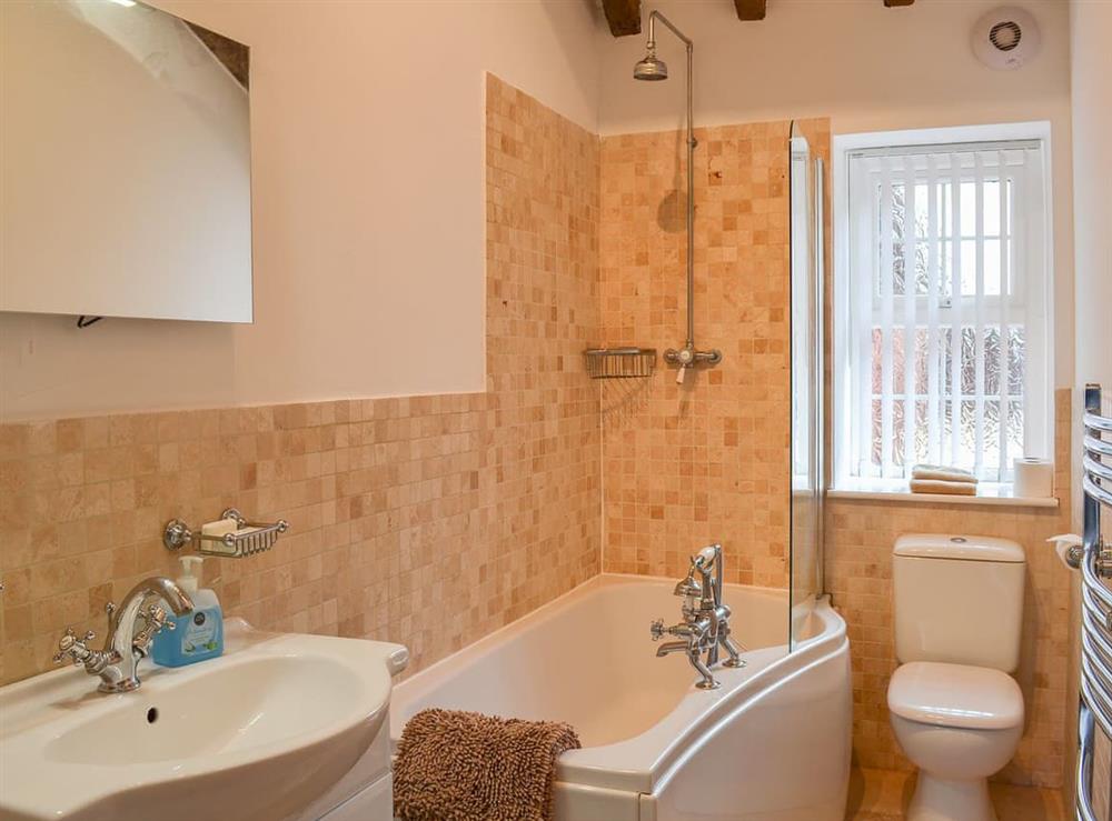 Lovely bathroom with shower over bath at The Annexe in Lower Withington, near Knutsford, Cheshire