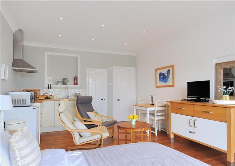 The living area at The Apartment at Queen Annes Lodge, Lyme Regis