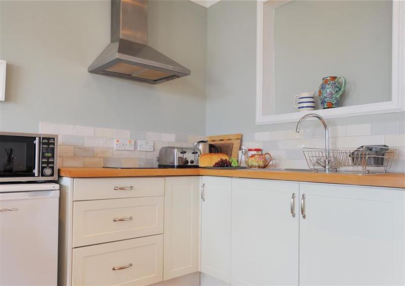 This is the kitchen at The Apartment at Queen Annes Lodge, Lyme Regis