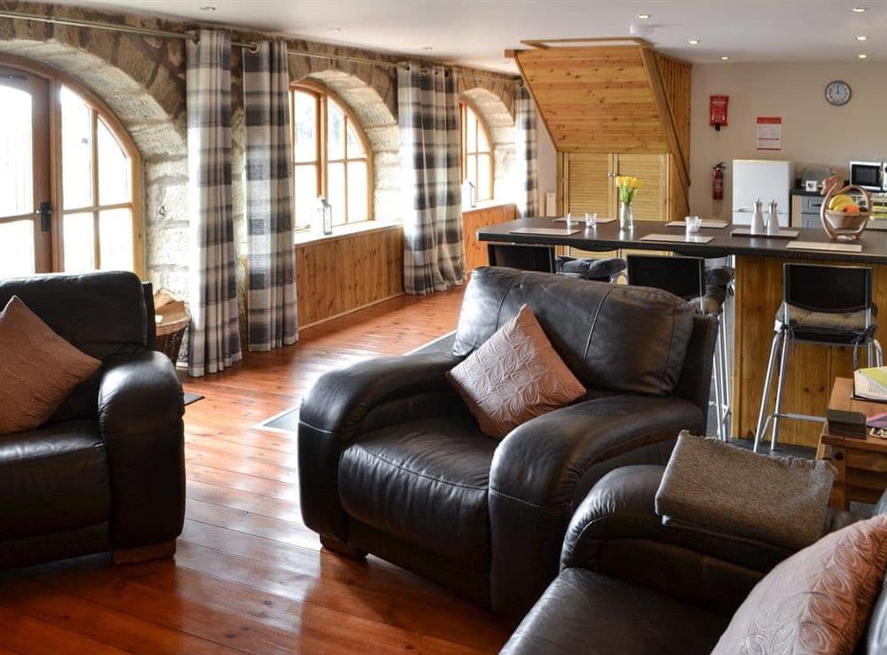 Open plan living space at The Arches in Longdyke, near Morpeth, Northumberland