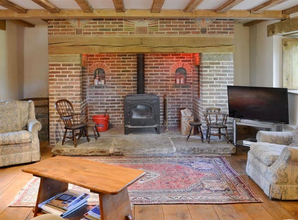 Characterful living room with wood burner at The Ashes in Low Dinsdale, Co. Durham, Darlington