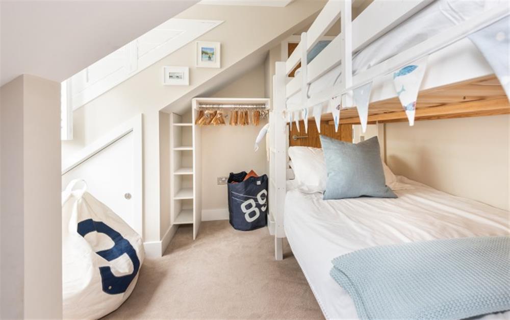 Bedroom 3. The bunk room at The Bank in Salcombe