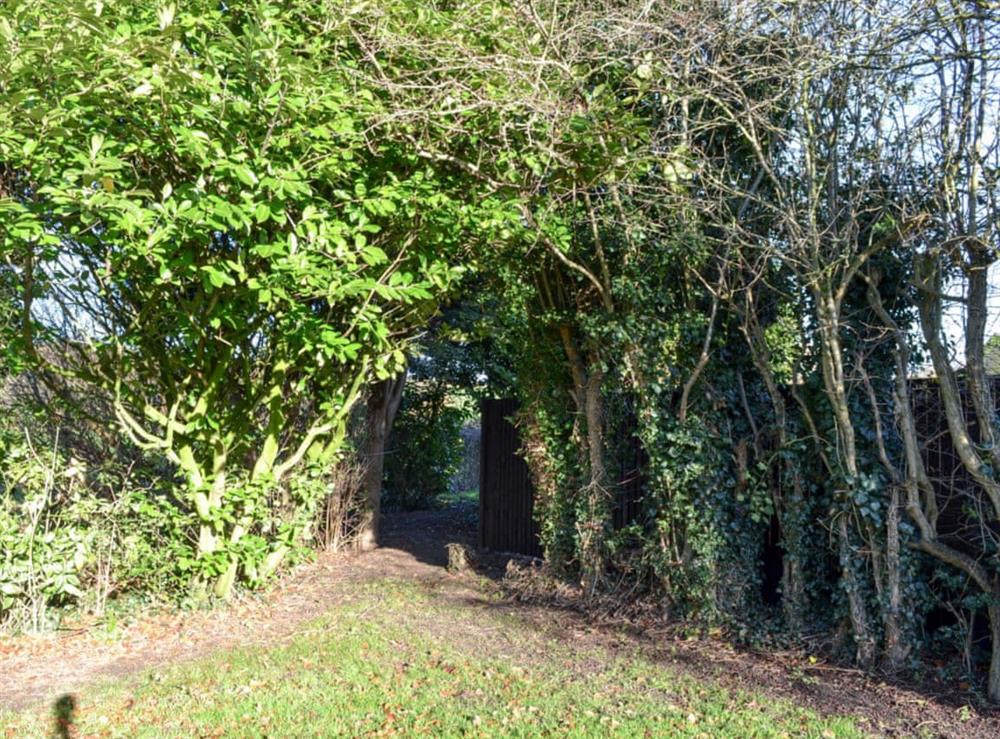 Entrance to the ’secret garden’ at The Barn in Alvanley, near Frodsham, Cheshire