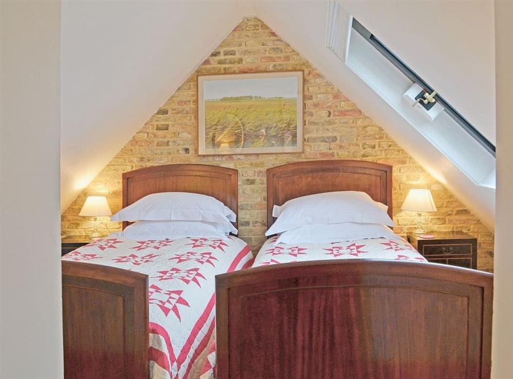 Twin bedroom at The Barn at Butts Farm in Wicken, near Ely, Cambridgeshire