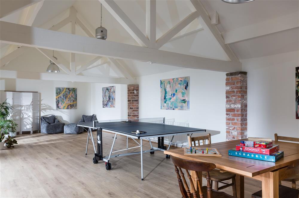 The studio space on the ground floor with table tennis table and a selection of games