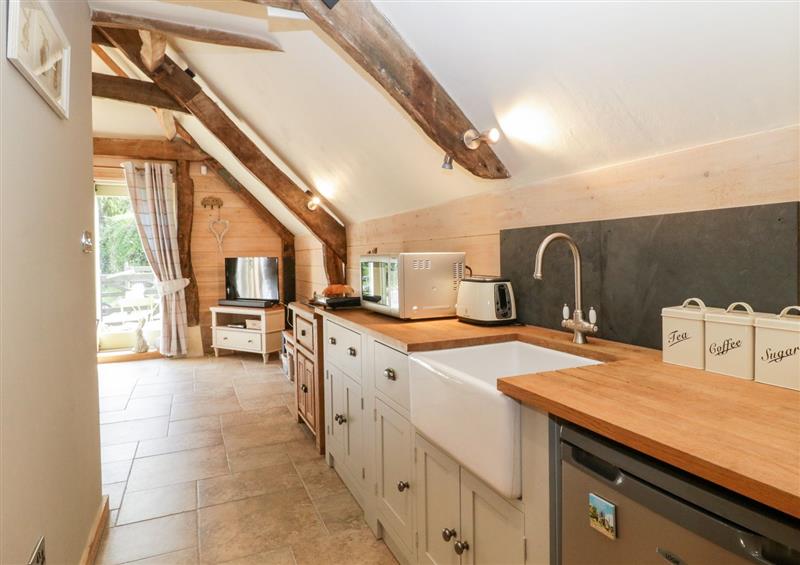 This is the kitchen at The Barn at Rapps Cottage, Rapps near Ilminster