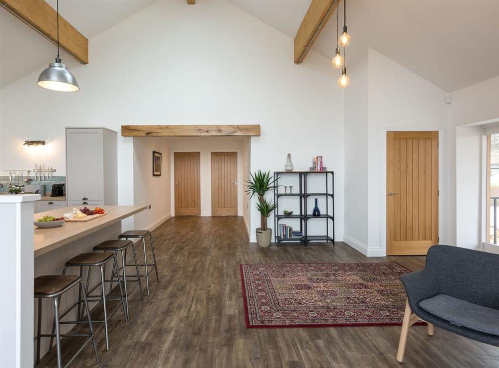 Large open plan living space at The Barn at Toft Hill Hall in Bishop Auckland, County Durham, England