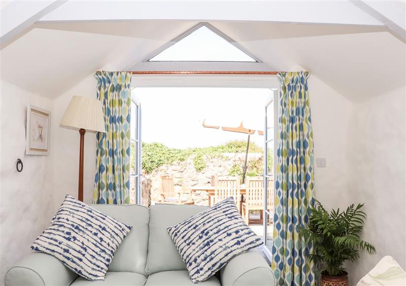 Relax in the living area at The Barn at Trevothen Farm, Coverack