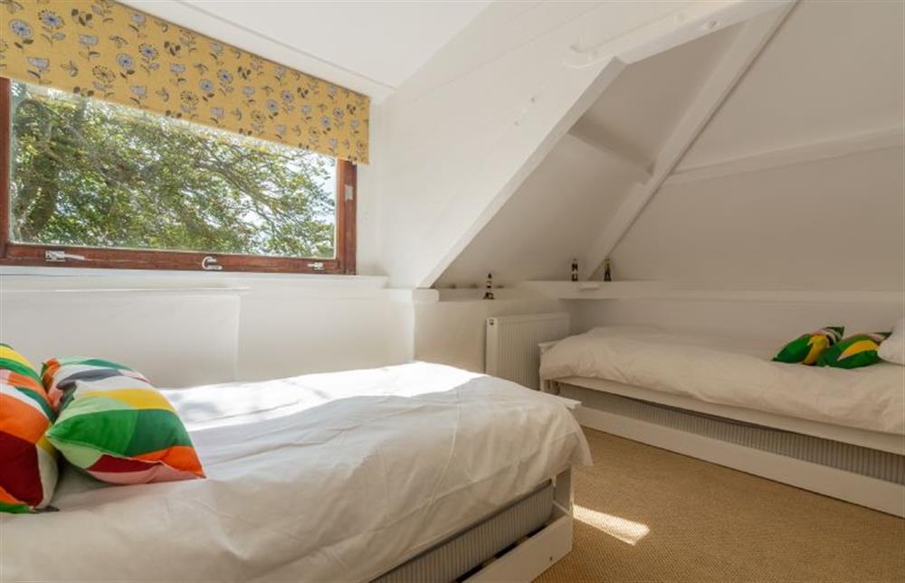 Second floor: Bedroom three has twin beds at The Barn, Burnham Overy Staithe near Kings Lynn